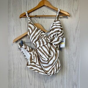 Michael Kors Zebra Print Tankini Swimsuit Set Size M NWT